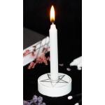 Candle Holder White Pentagram